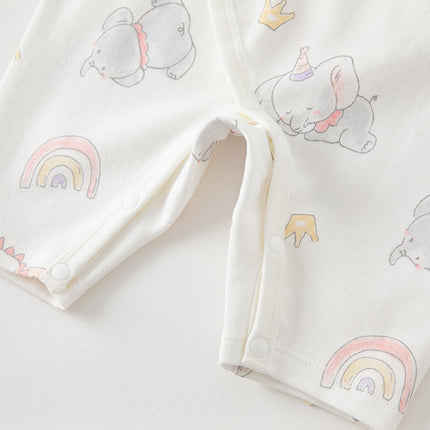 Newborn/Baby Girls/Boys Playful Multi-print Indoor Breathable Cotton Rompers
