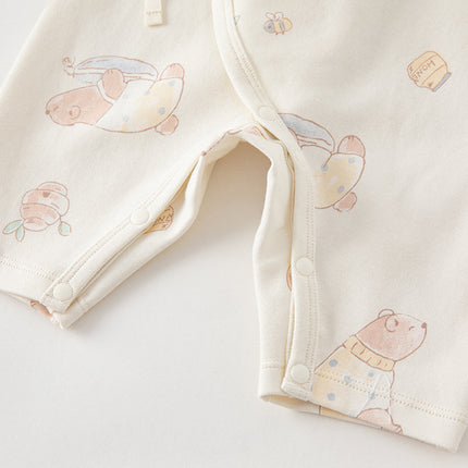 Newborn/Baby Girls/Boys Playful Multi-print Indoor Breathable Cotton Rompers