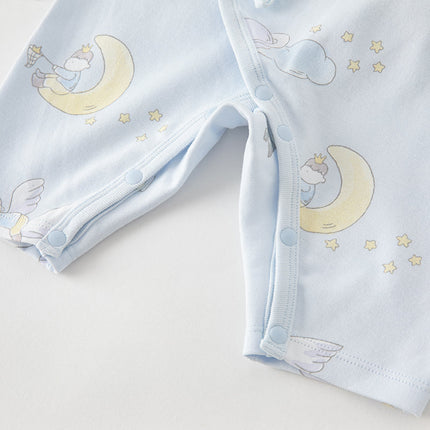 Newborn/Baby Girls/Boys Playful Multi-print Indoor Breathable Cotton Rompers