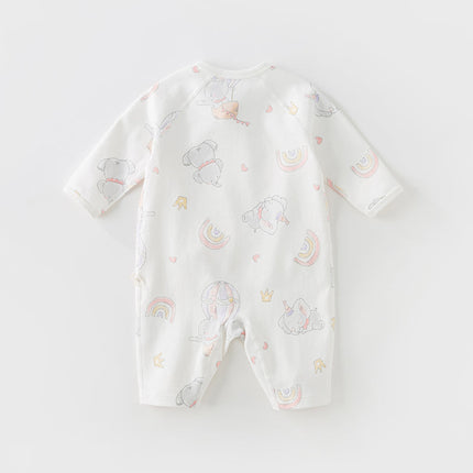 Newborn/Baby Girls/Boys Playful Multi-print Indoor Breathable Cotton Rompers