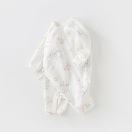 Newborn/Baby Girls/Boys Playful Multi-print Indoor Breathable Cotton Rompers