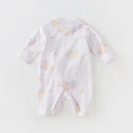 Newborn/Baby Girls/Boys Playful Multi-print Indoor Breathable Cotton Rompers