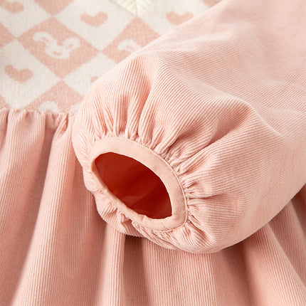 Toddler Girls Cute Grey Pink Versatile A-line Dress