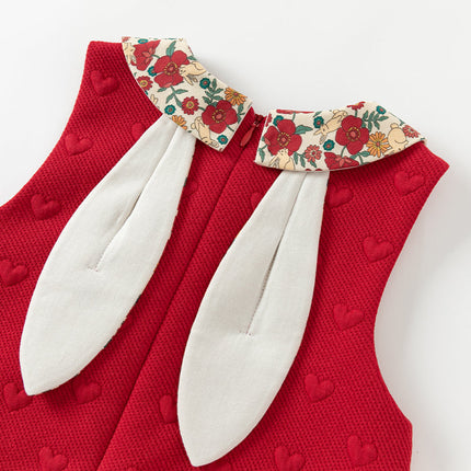 Toddler Girls Adorable Festival Red Sleeveless Princess Tank Dress