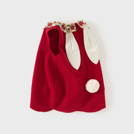 Toddler Girls Adorable Festival Red Sleeveless Princess Tank Dress