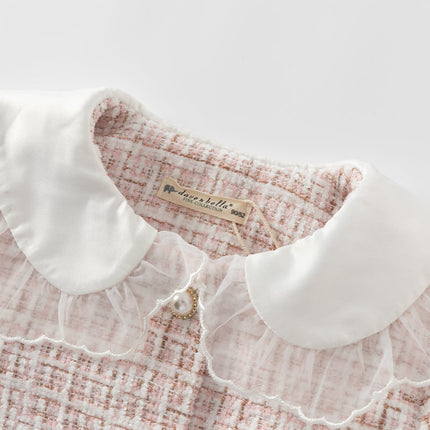 Toddler Girls Elegance Light Pink Coat A-line Mesh Dress Set