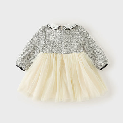 Toddler Girls Grey Adorable Mesh Princess Dress(wallet bag)