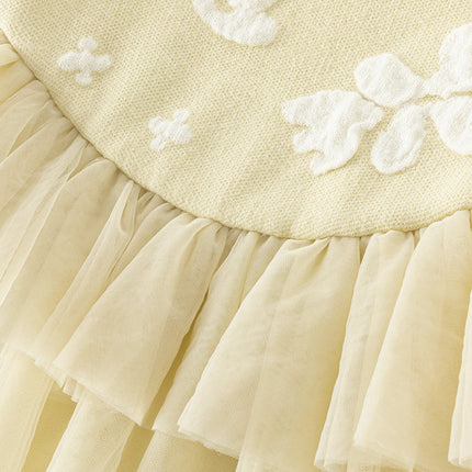 Toddler Girls Classic Yellow Mesh A-line Dress
