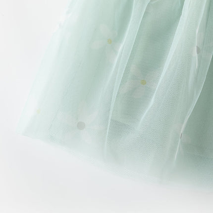 Toddler Girls Elegance Green Fashion Knitted Mesh Princess Dress