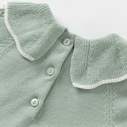 Toddler Girls Elegance Green Fashion Knitted Mesh Princess Dress