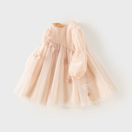 Toddler Girls Charming Light Pink Mesh Princess Dress