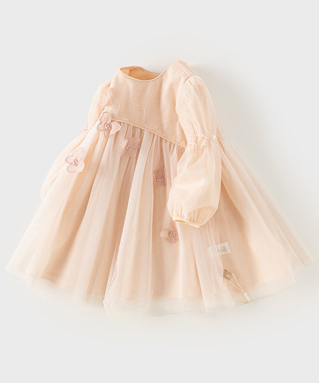 Toddler Girls Charming Light Pink Mesh Princess Dress