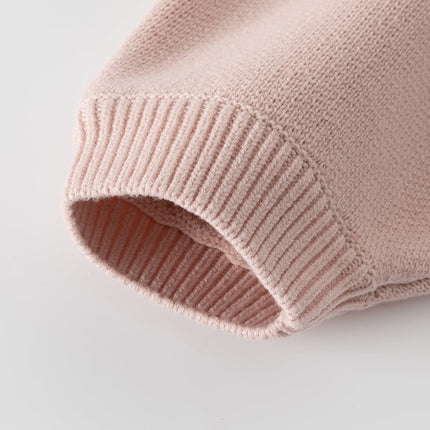 Toddler Girls Grey Pink Knit hooded Cape-style Sweater Tops