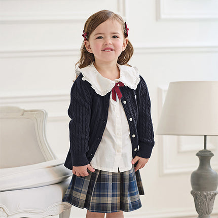 Kids Girls Preppy Knit Sweater-style Cardigans