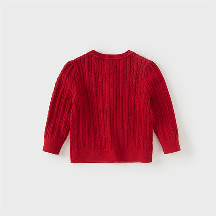 Kids Girls Preppy Knit Sweater-style Cardigans