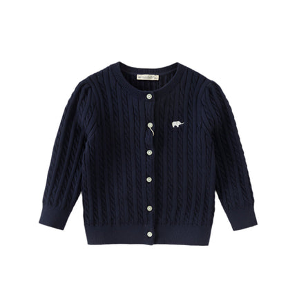 Kids Girls Preppy Knit Sweater-style Cardigans