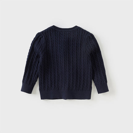 Kids Girls Preppy Knit Sweater-style Cardigans