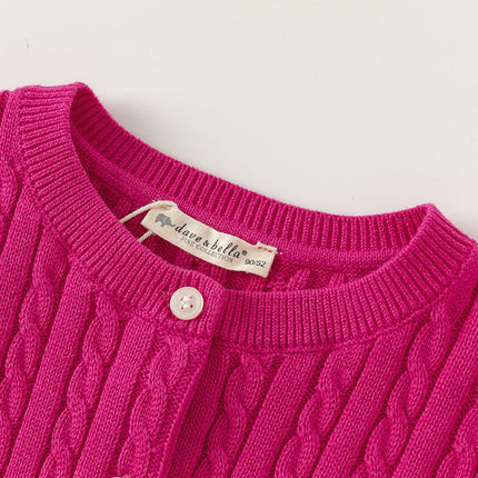 Kids Girls Preppy Knit Sweater-style Cardigans