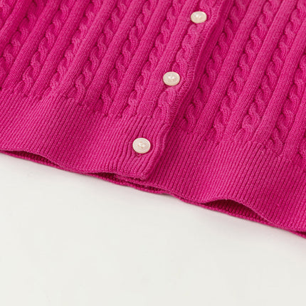 Kids Girls Preppy Knit Sweater-style Cardigans