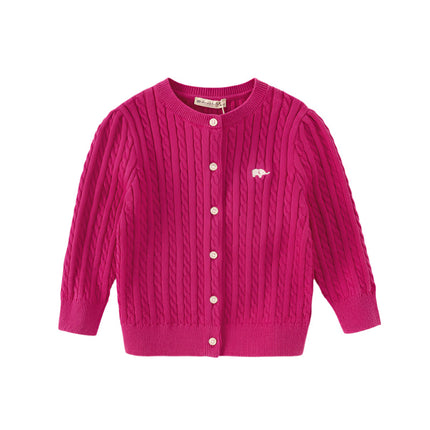 Kids Girls Preppy Knit Sweater-style Cardigans