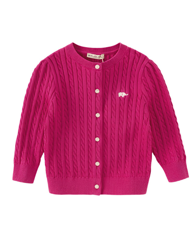Kids Girls Preppy Knit Sweater-style Cardigans