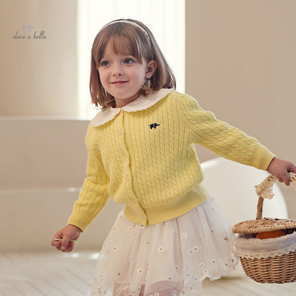 Kids Girls Preppy Knit Sweater-style Cardigans
