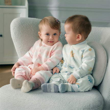 Baby Girls/Boys Print Fleece One-Pieces Romper