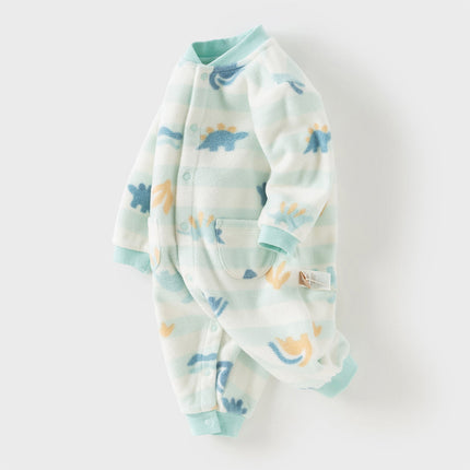 Baby Girls/Boys Print Fleece One-Pieces Romper