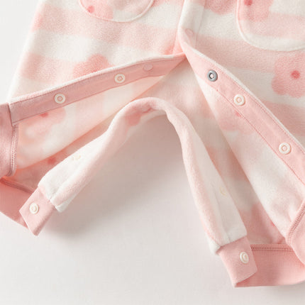 Baby Girls/Boys Print Fleece One-Pieces Romper