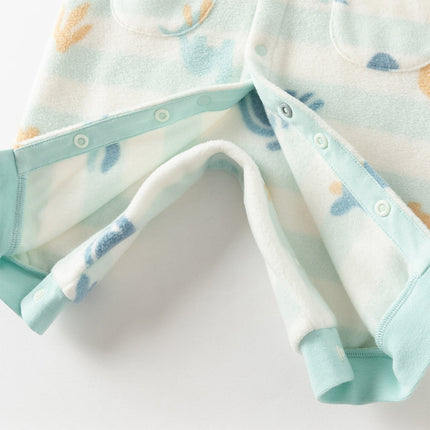 Baby Girls/Boys Print Fleece One-Pieces Romper