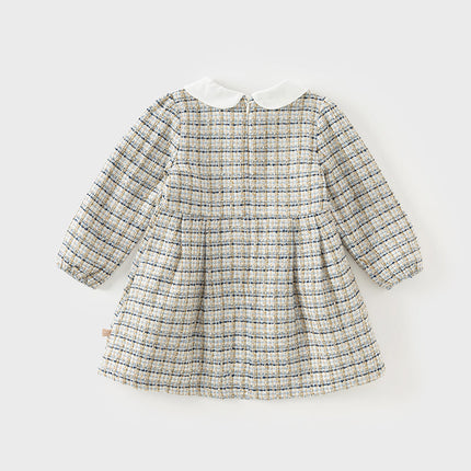 Toddler Girls Elegance Grey Blue A-line Party Dress(wallet bag)