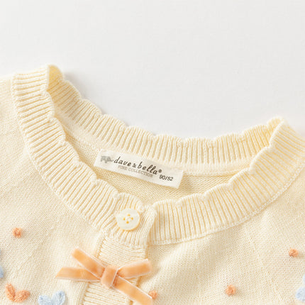 Toddler Girls Vivid Cotton Yellowr Long-sleeved Cardigans