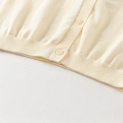 Toddler Girls Vivid Cotton Yellowr Long-sleeved Cardigans