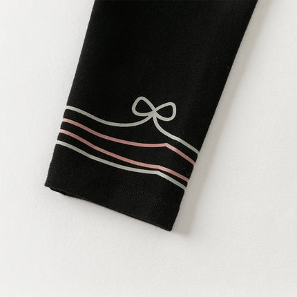 Toddler Girls Black Slim Fit Stretch Leggings