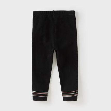 Toddler Girls Black Slim Fit Stretch Leggings