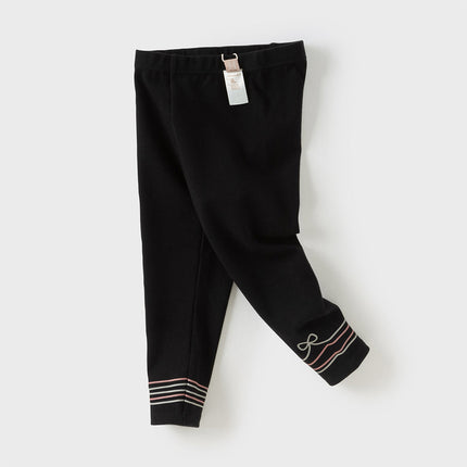 Toddler Girls Black Slim Fit Stretch Leggings