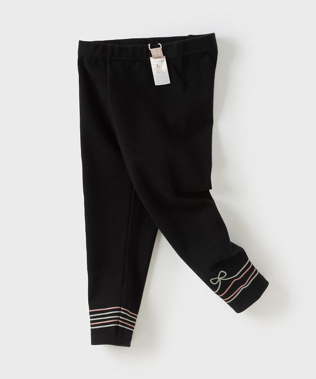 Toddler Girls Black Slim Fit Stretch Leggings