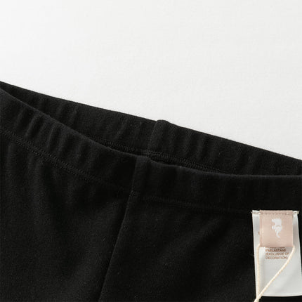 Toddler Girls Black Slim Fit Stretch Leggings