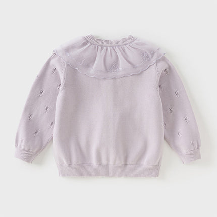 Toddler Girls Cotton Adorable Purple Cardigans