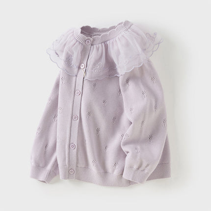 Toddler Girls Cotton Adorable Purple Cardigans