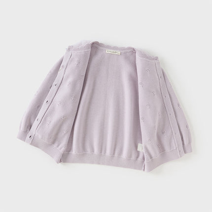 Toddler Girls Cotton Adorable Purple Cardigans