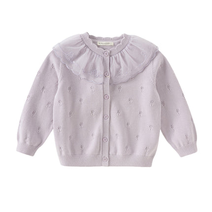 Toddler Girls Cotton Adorable Purple Cardigans