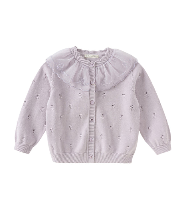 Toddler Girls Cotton Adorable Purple Cardigans