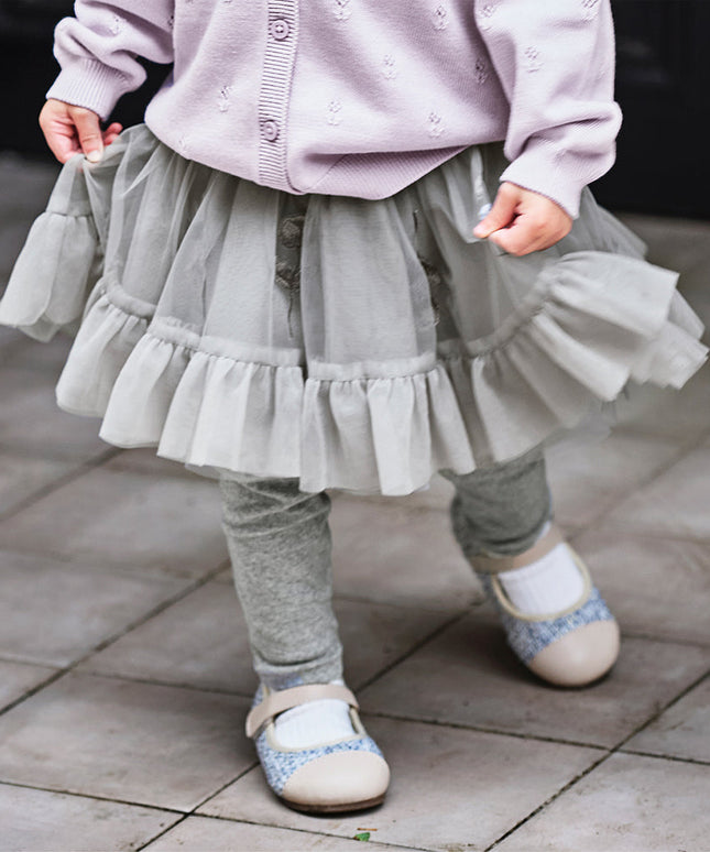 Toddler Girls Grey Cute Mesh Skirt Leggings Pants