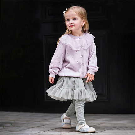 Toddler Girls Grey Cute Mesh Skirt Leggings Pants
