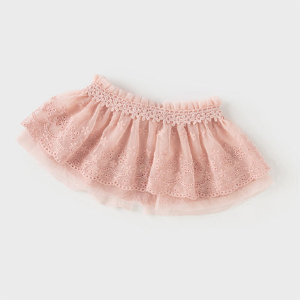 Toddler Girls Sweet Pink A-line Princess Mesh Dress with Cape