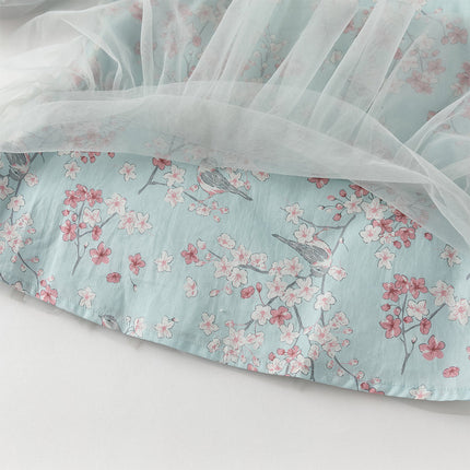 Toddler Girls Elegance Chinese Style Mesh Floral A-line Party Dress