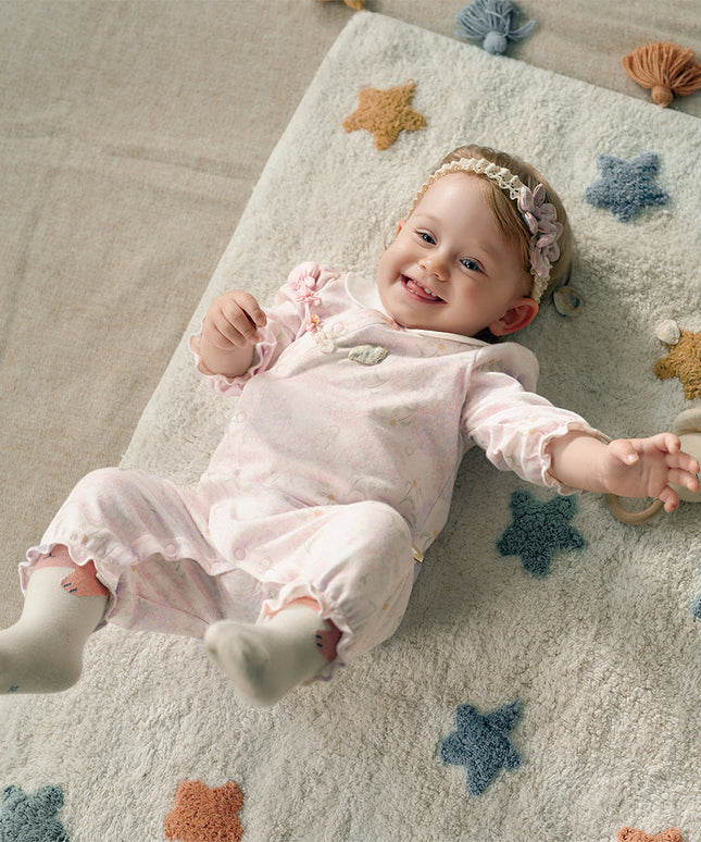Baby Girls Cotton Hydrangea Print One-piece Crawling Suit Romper