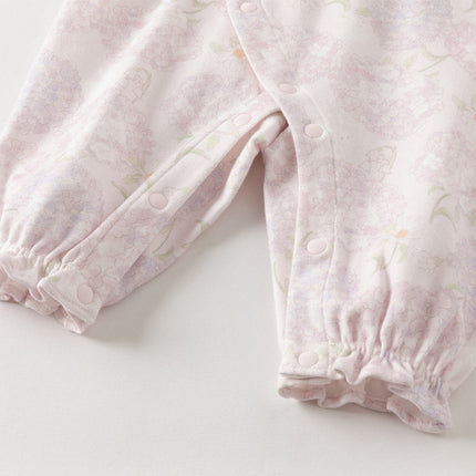 Baby Girls Cotton Hydrangea Print One-piece Crawling Suit Romper