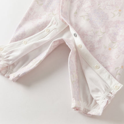 Baby Girls Cotton Hydrangea Print One-piece Crawling Suit Romper